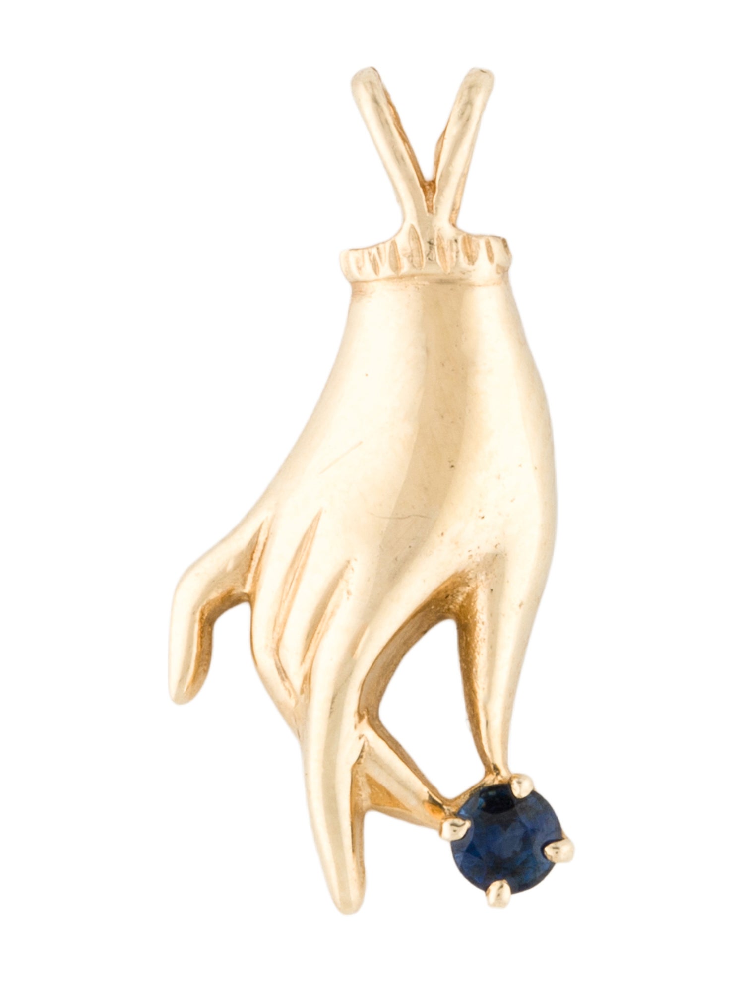 Pendant 14K Sapphire Hand Pendant