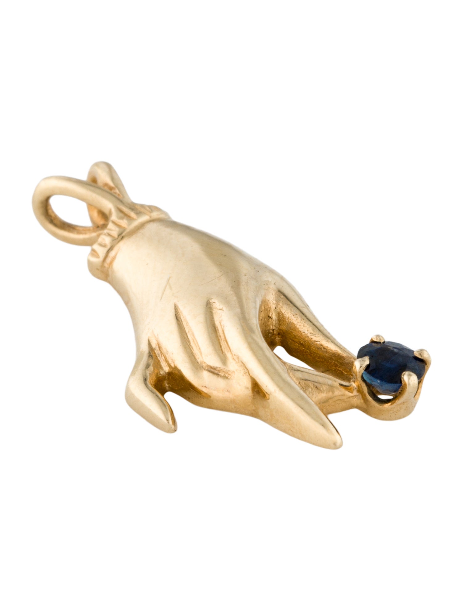 Pendant 14K Sapphire Hand Pendant