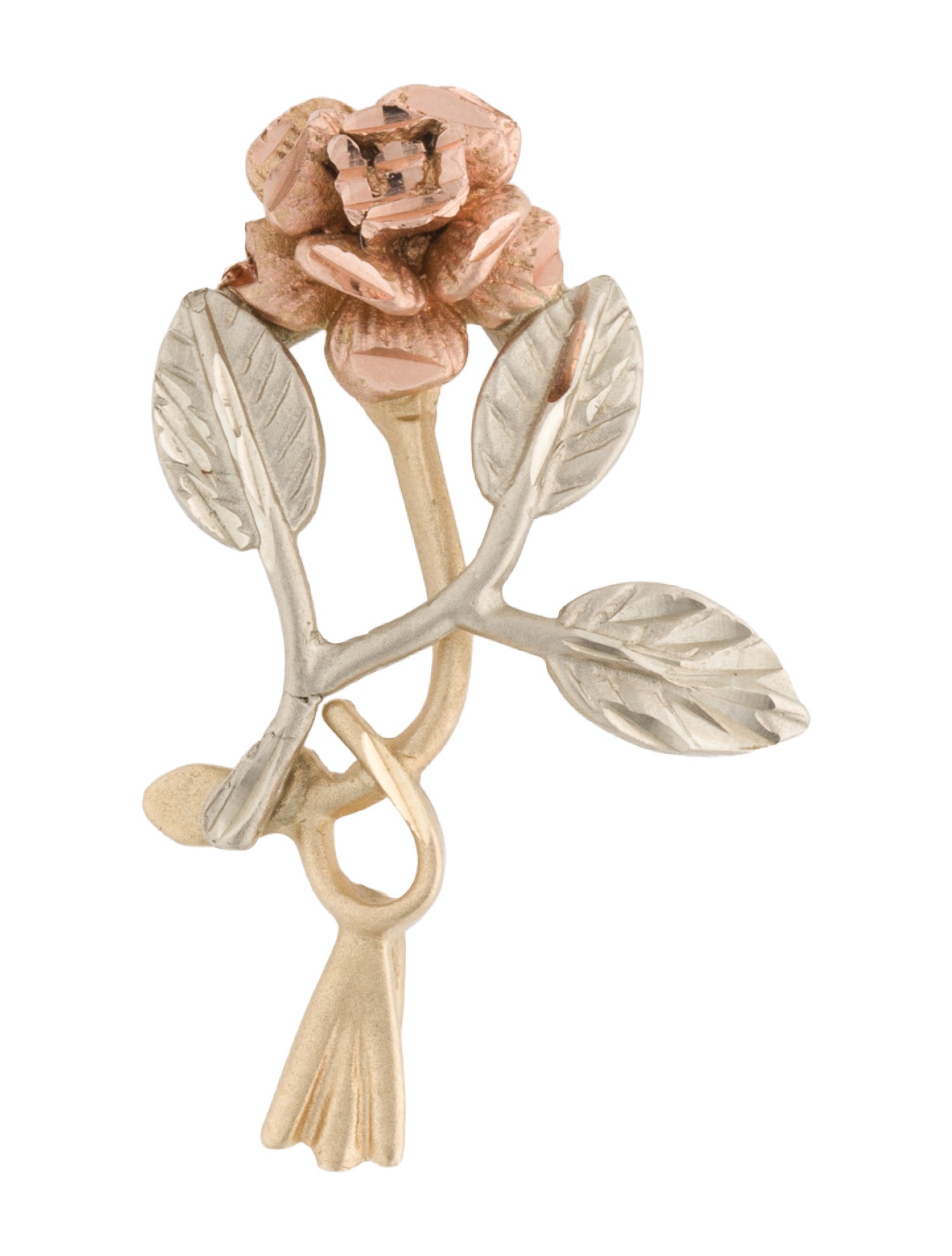 Pendant 14K Tricolor Rose Pendant