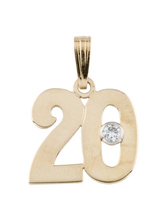 Pendant 14K Diamond Number "20" Charm Pendant