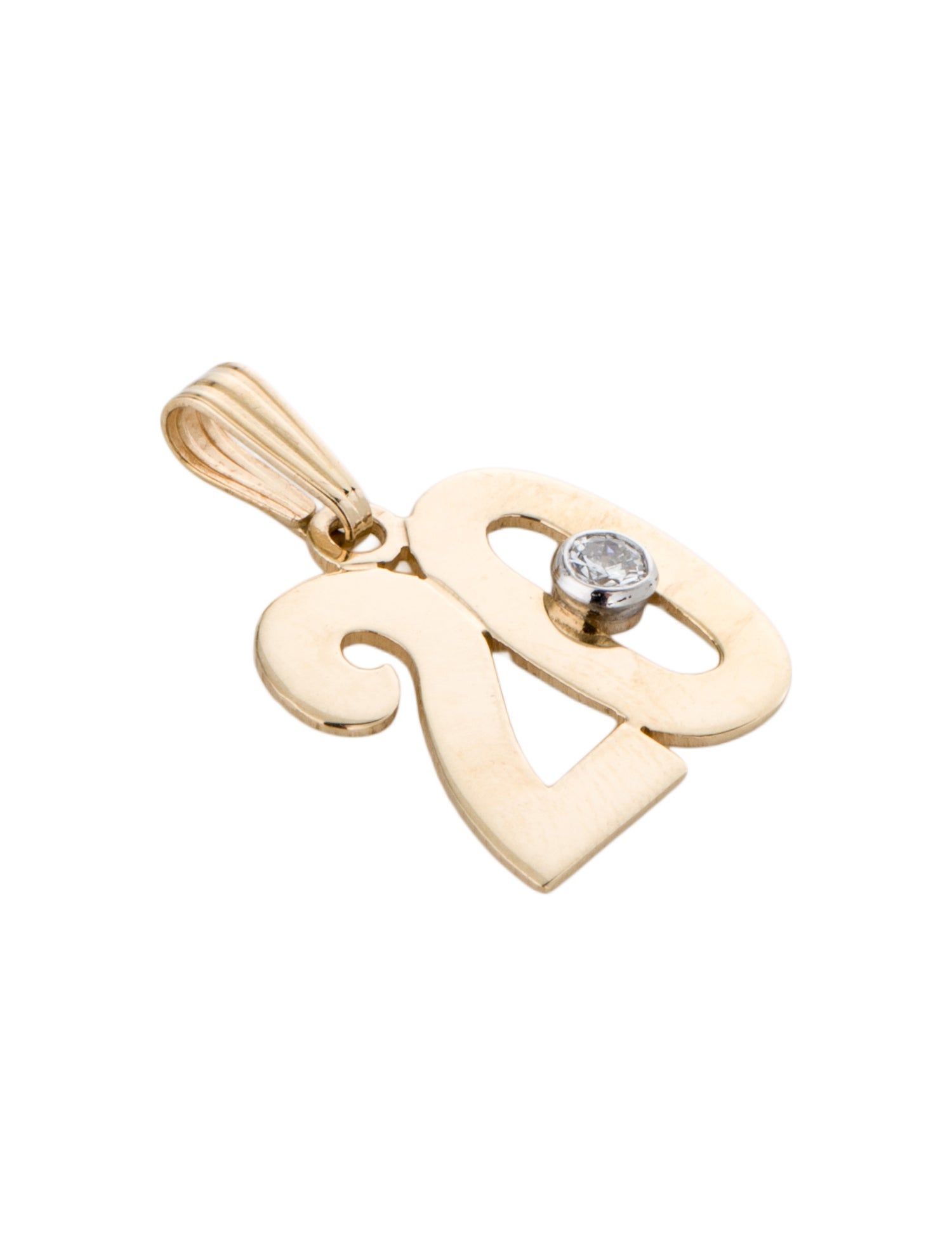 Pendant 14K Diamond Number "20" Charm Pendant