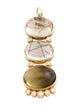 Pendant 14K Rutilated Quartz, Tourmalinated Quartz, Citrine, & Diamond Drop Pendant
