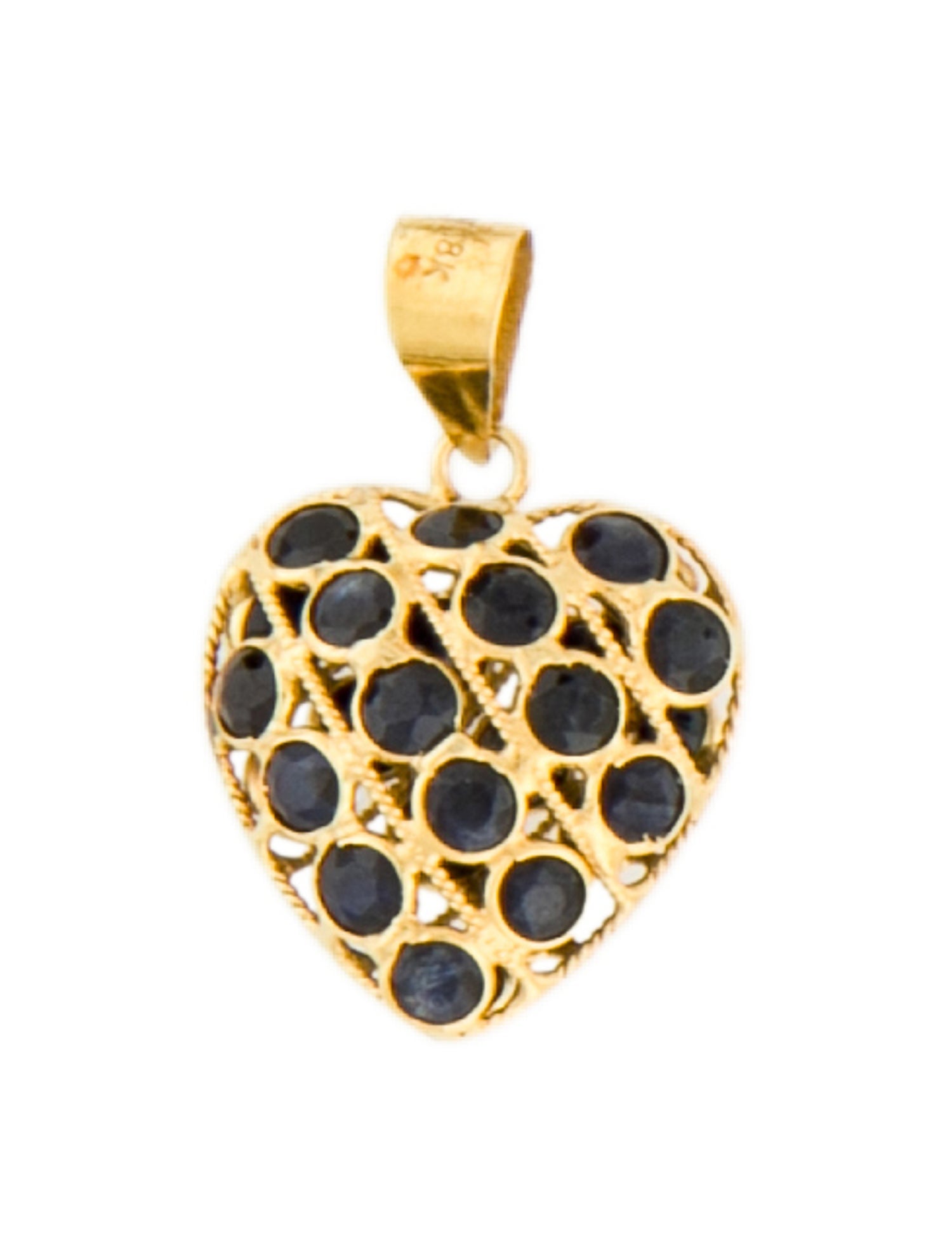Pendant 18K 1.00ctw Sapphire Cluster Heart