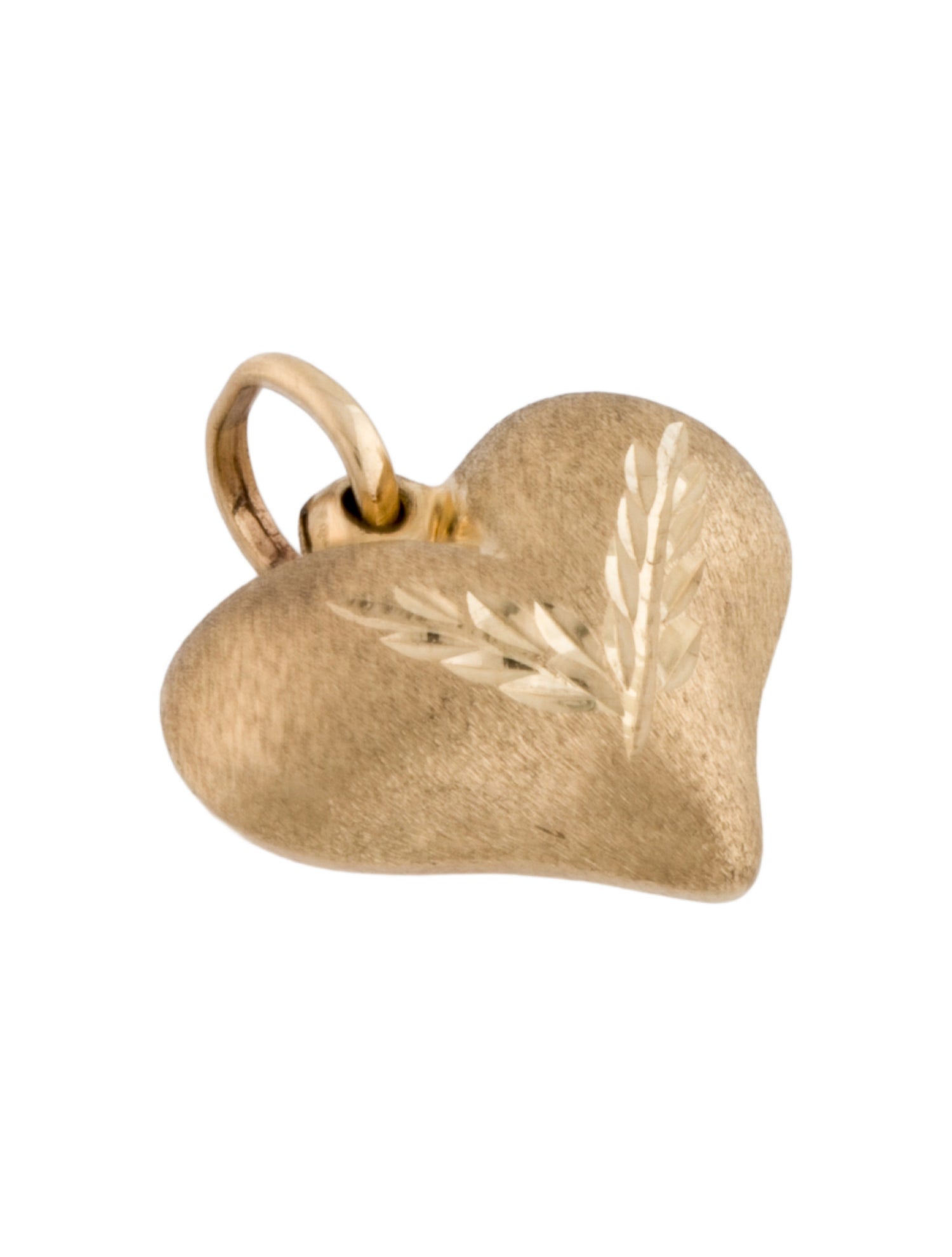 Pendant 14K Textured Full Heart Drop