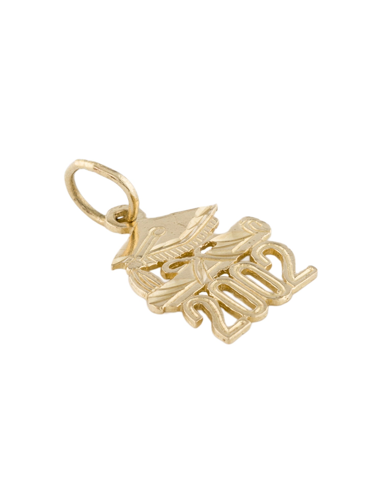 Pendant 14K '2002' Graduation Cap Pendant