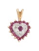 Pendant 10K Ruby & Diamond Heart Pendant