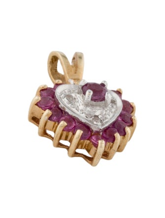 Pendant 10K Ruby & Diamond Heart Pendant