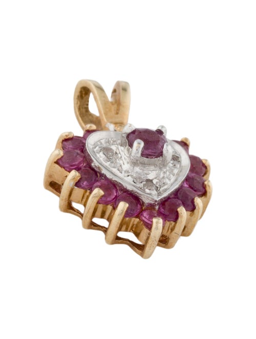 Pendant 10K Ruby & Diamond Heart Pendant