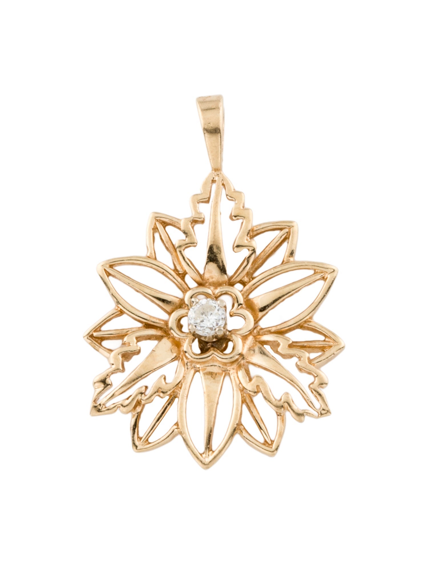 Pendant 14K Diamond Flower