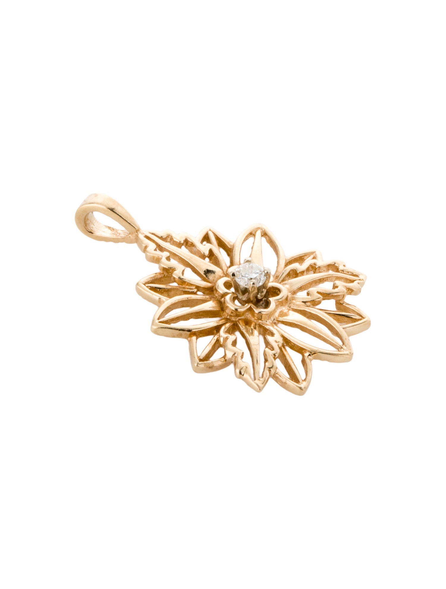 Pendant 14K Diamond Flower