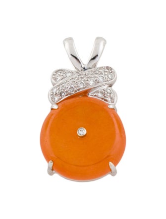 Pendant 18K Garnet & Diamonds Pendant