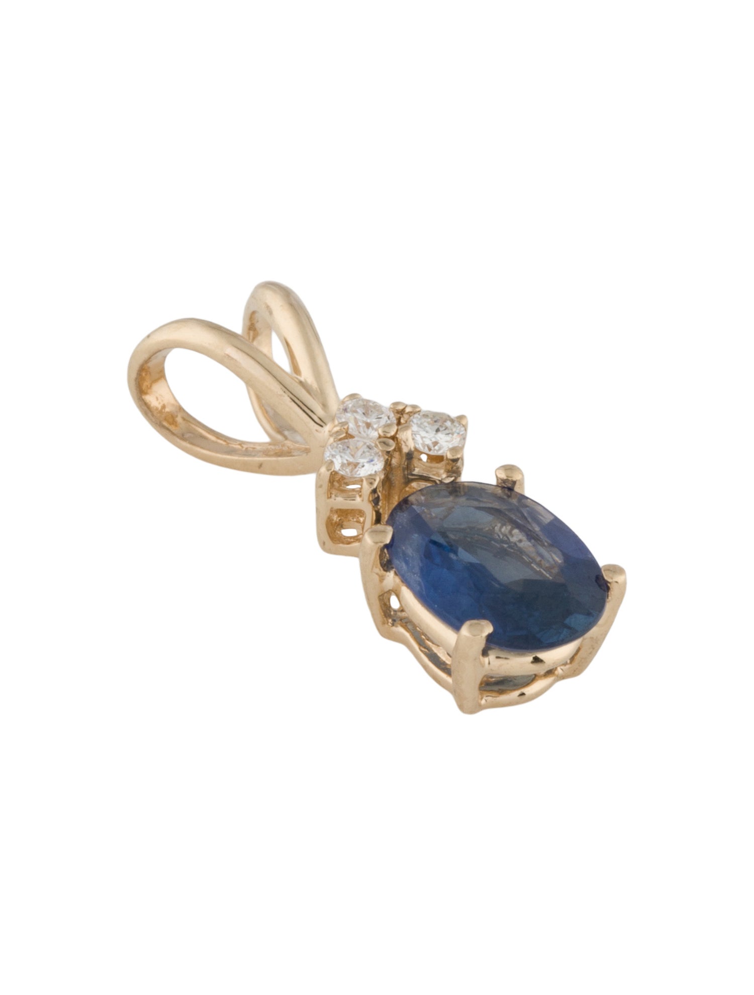 Pendant 14K Sapphire & Diamond