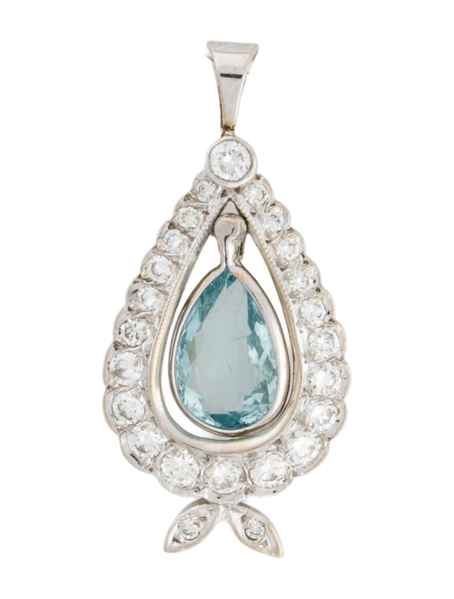Pendant 14K Aquamarine & Diamond Pendant