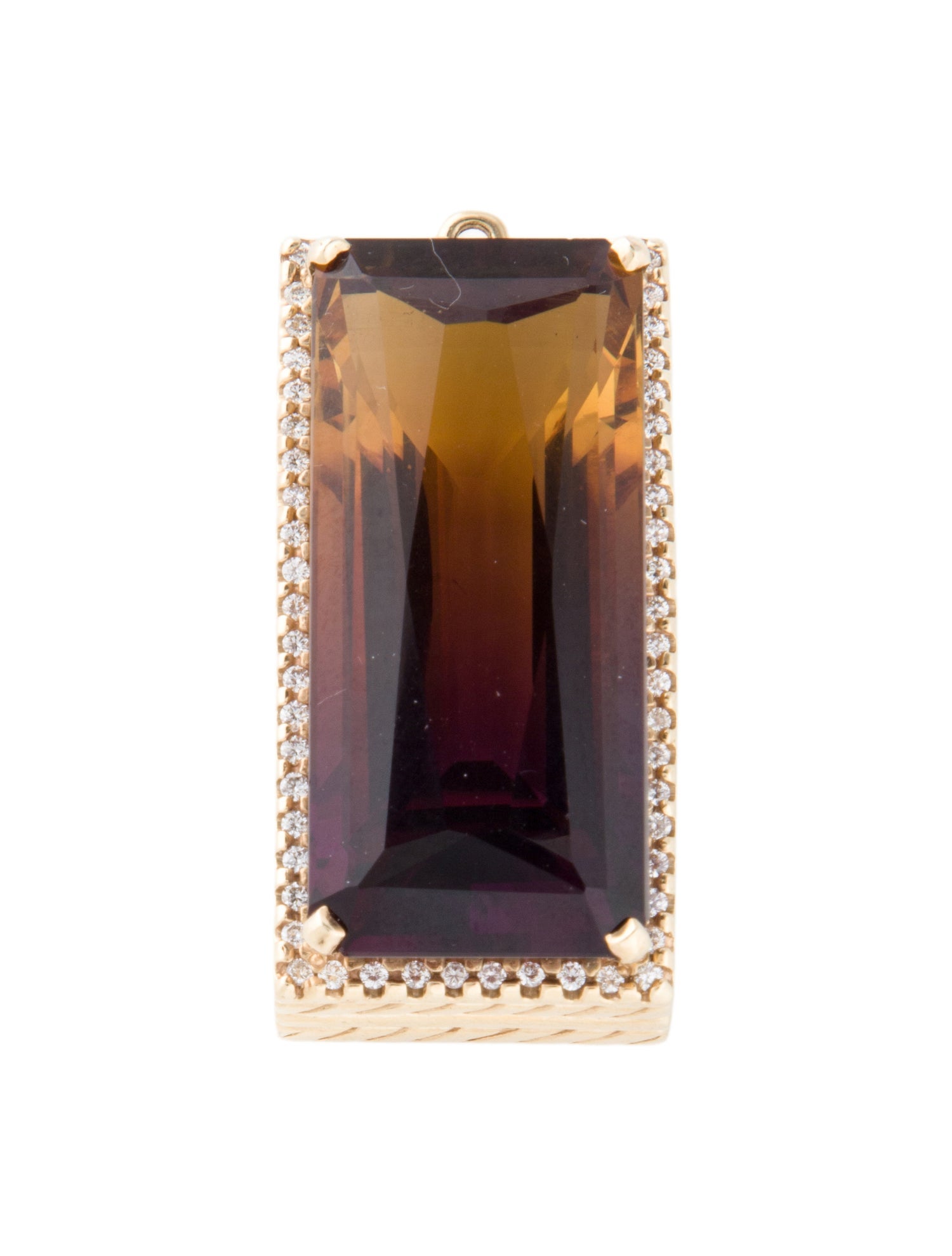 Pendant 14K 51.87ct Ametrine & Diamond Pendant