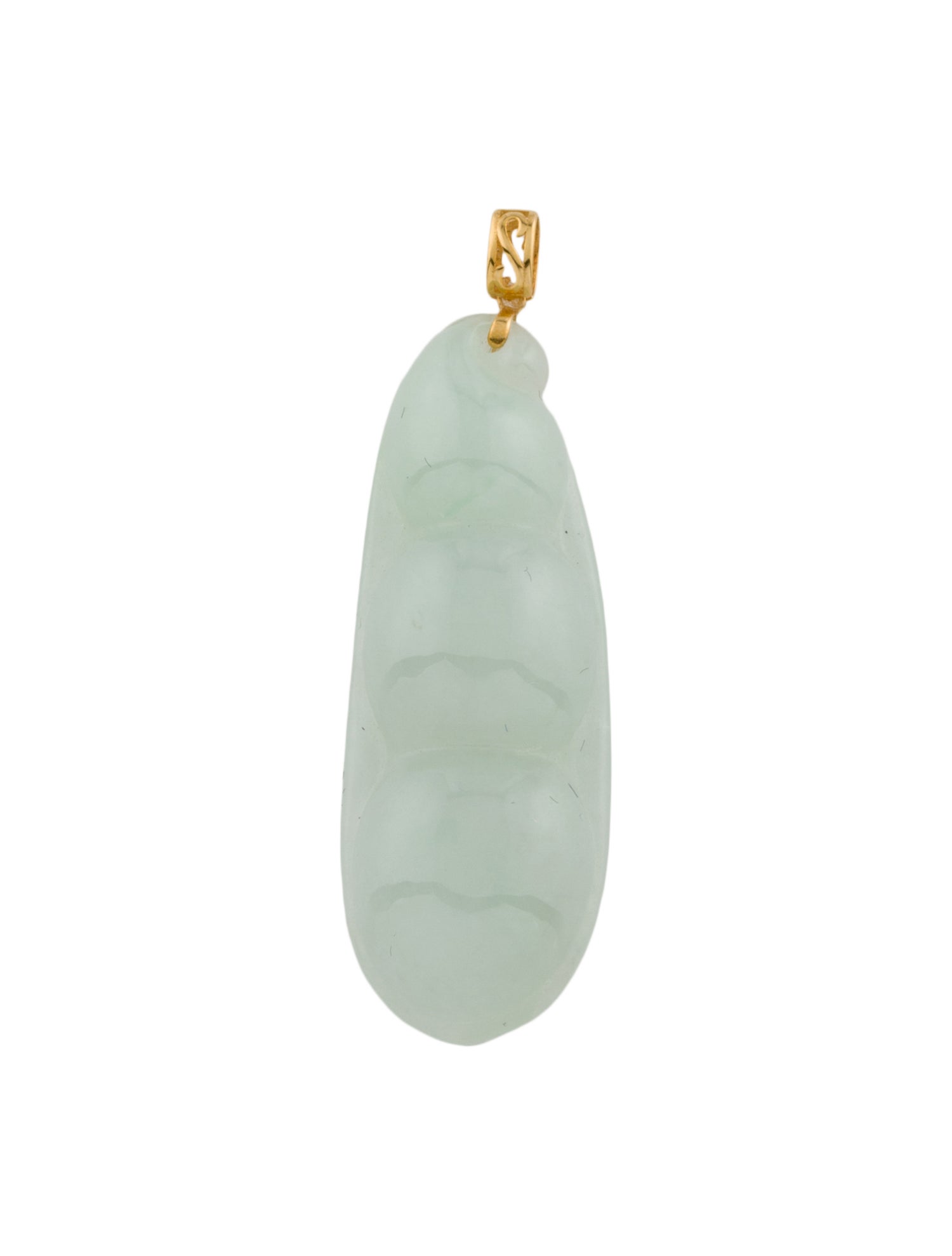 Pendant 18K Jadeite Pea Pod Pendant