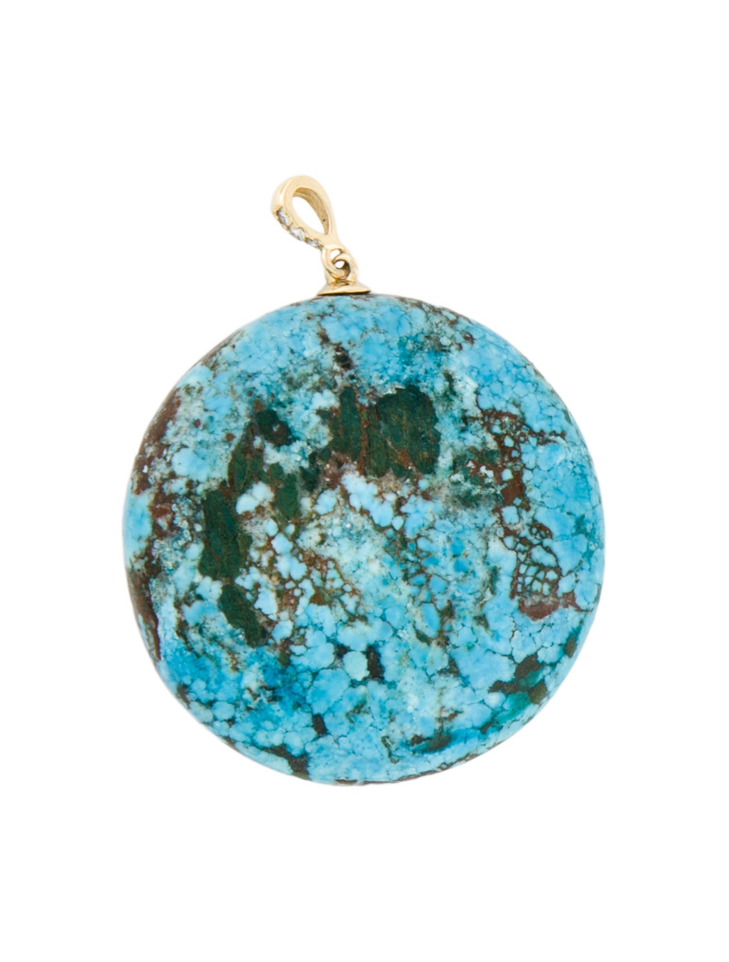 Pendant 14K Dyed Magnesite & Diamond Drop Pendant