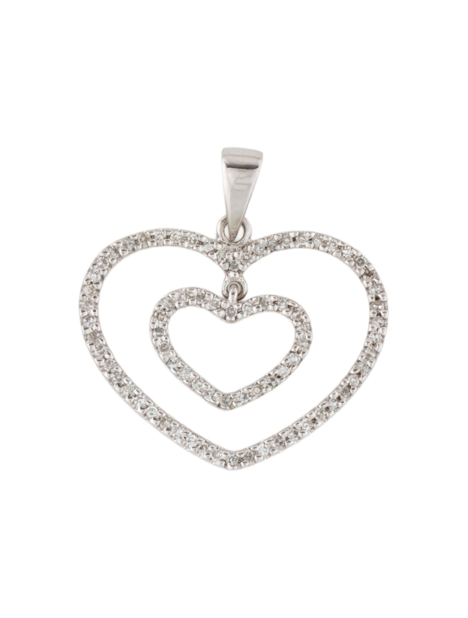 Pendant 14K Diamond Double Heart