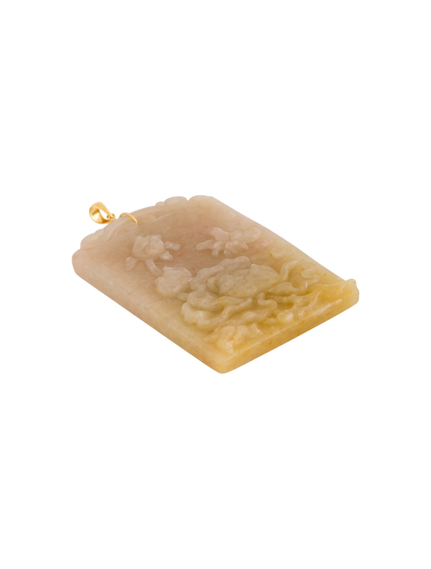 Pendant 18K Quartzite Carved