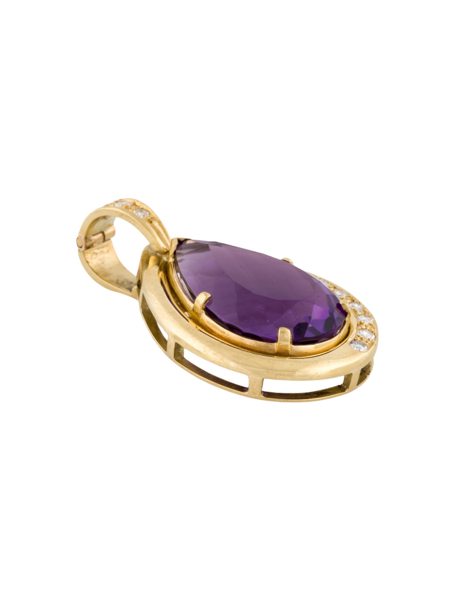 Pendant 18K 21.65ct Amethyst & Diamond Pendant