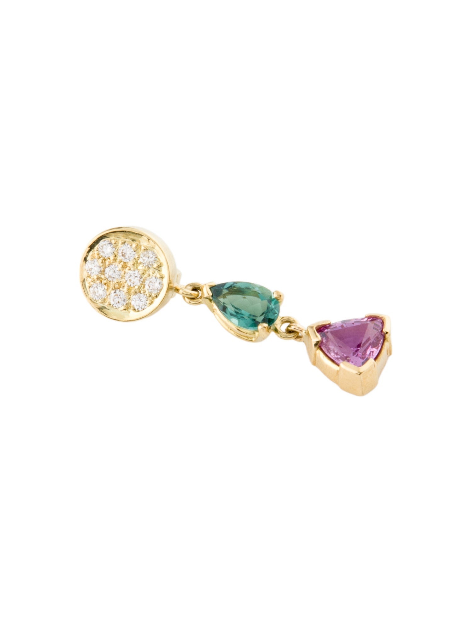 Pendant 18K Sapphire, Tourmaline & Diamond Pendant