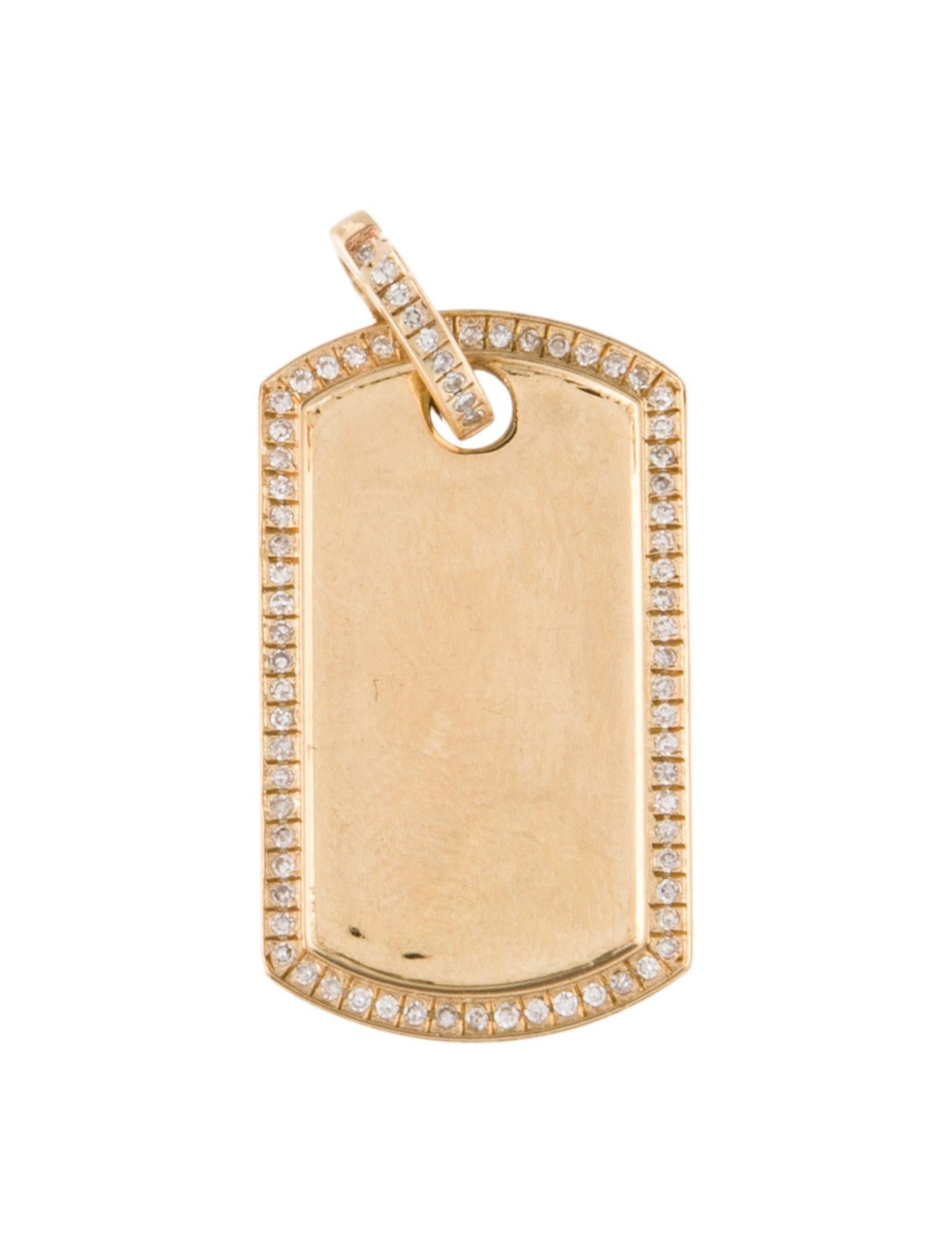 Pendant 14K Diamond Dog Tag