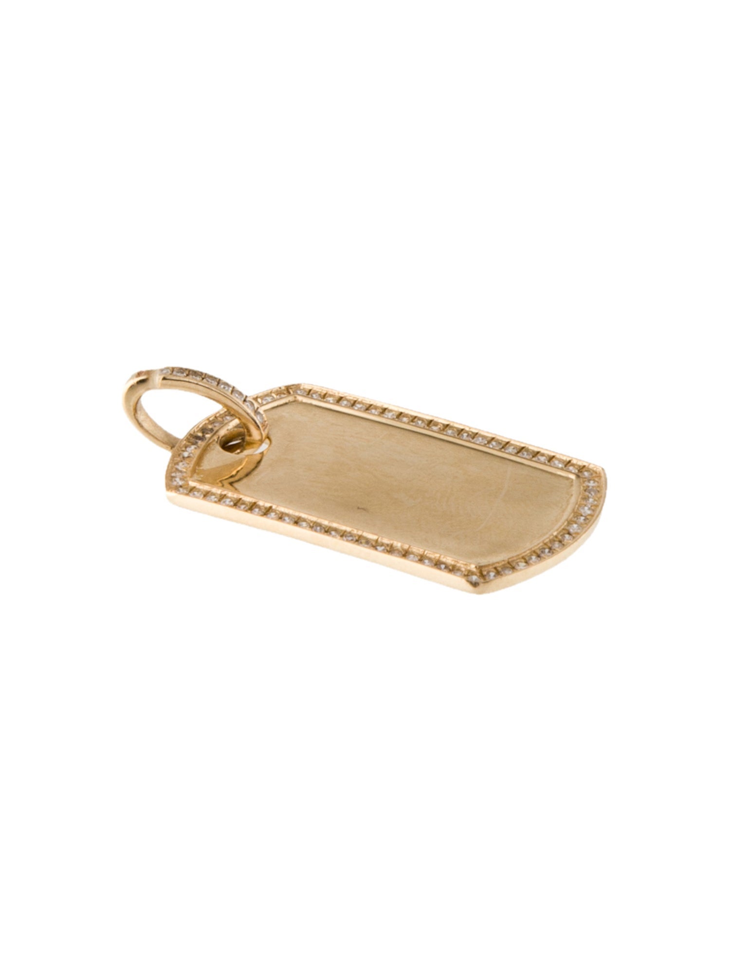 Pendant 14K Diamond Dog Tag