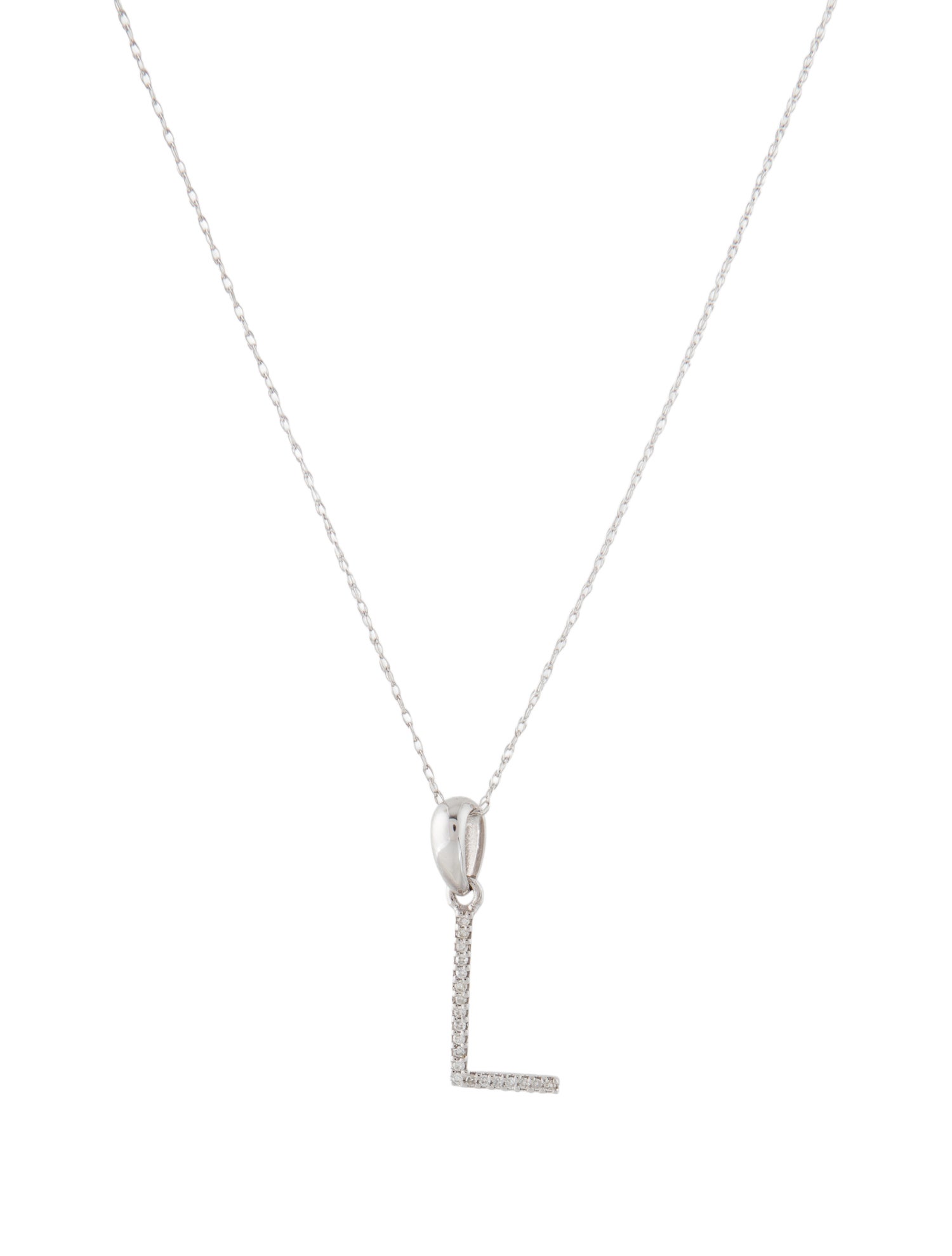 Pendant 14K Diamond Initial 'L' Pendant Necklace