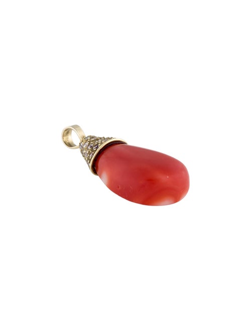 Pendant Coral & Diamond Pendant