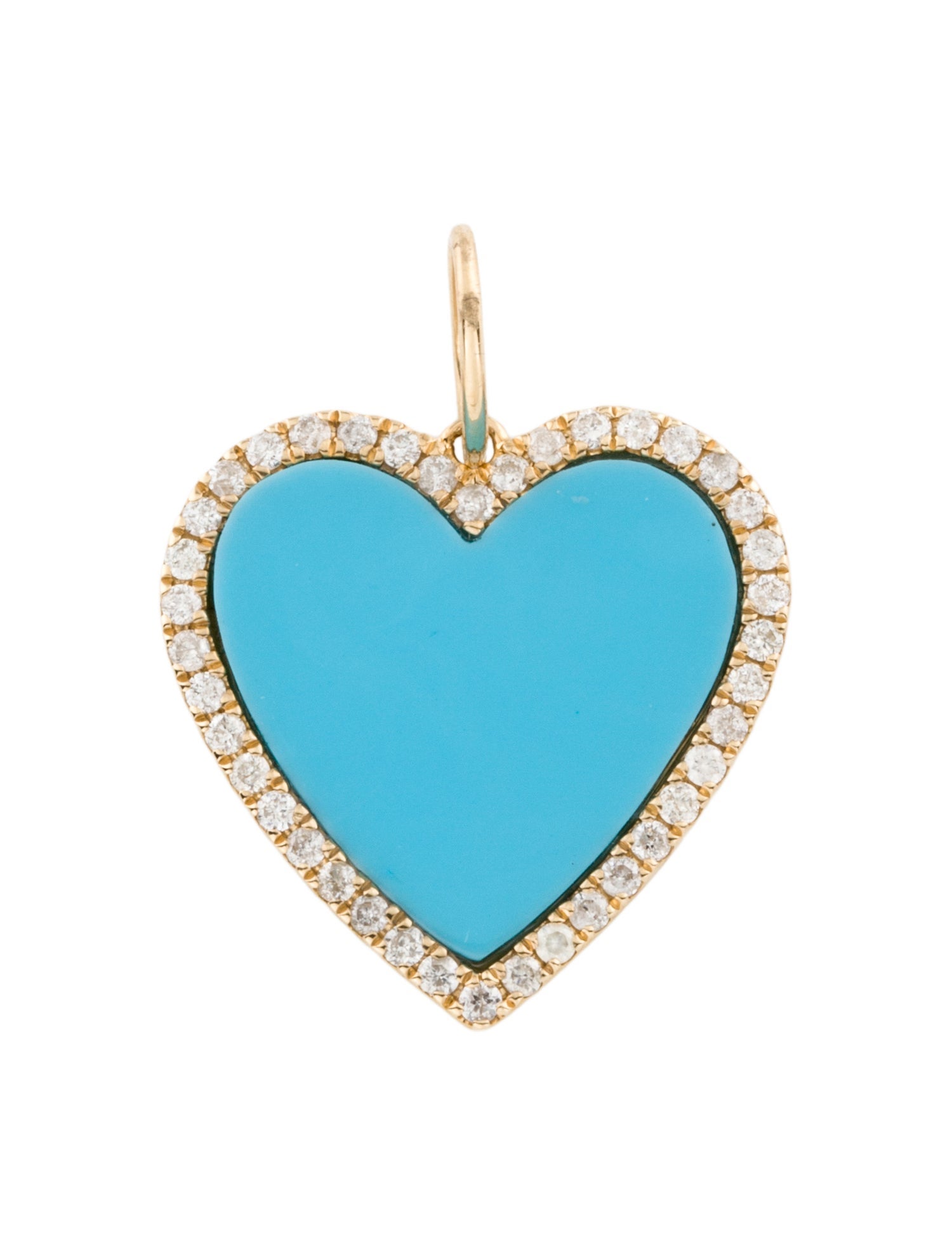 Pendant 14K Ceramic & Diamond Heart