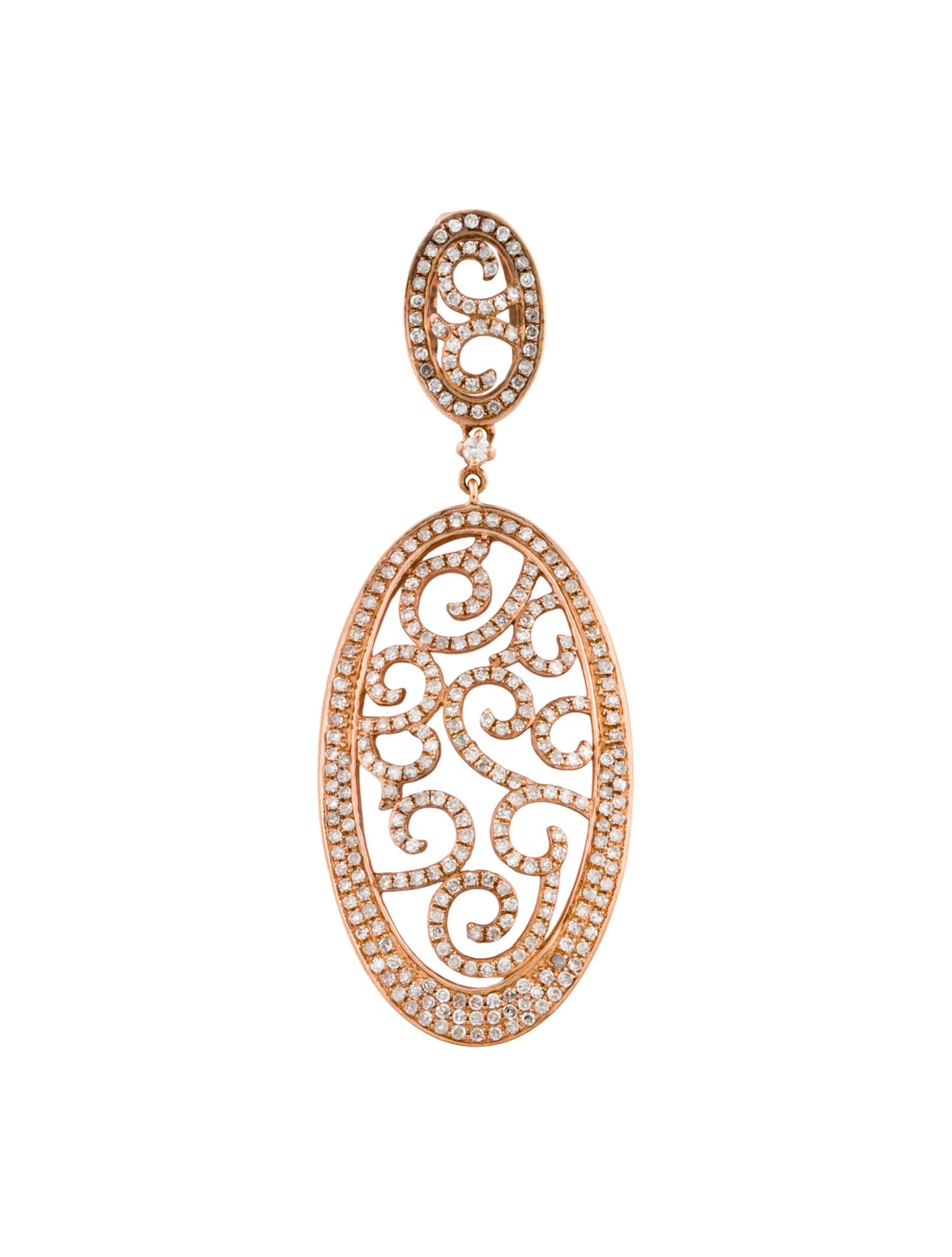 Pendant 14K Diamond Double Oval Pendant