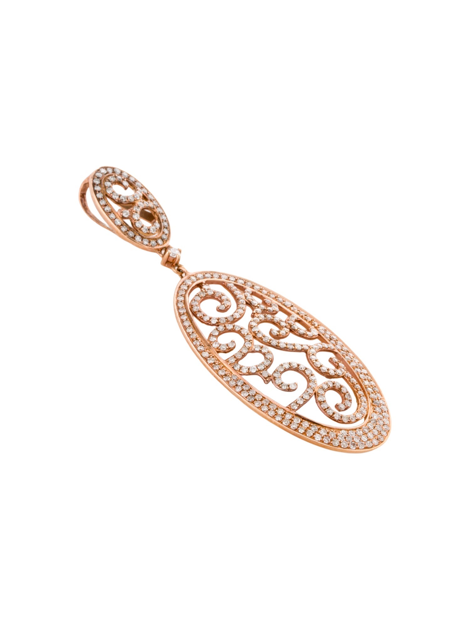 Pendant 14K Diamond Double Oval Pendant