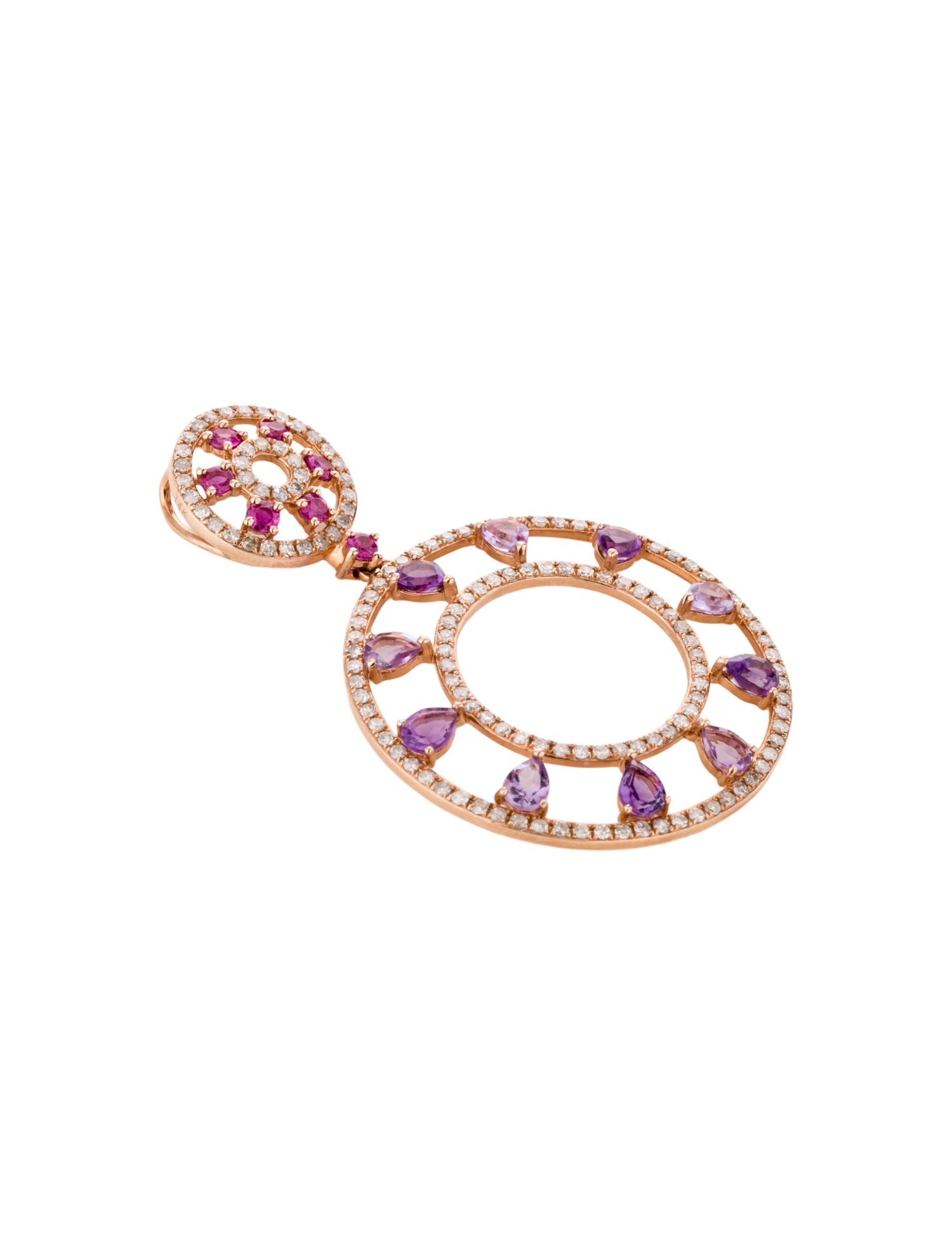 Pendant 14K 1.27ctw Amethyst, Sapphire & Diamond Pendant