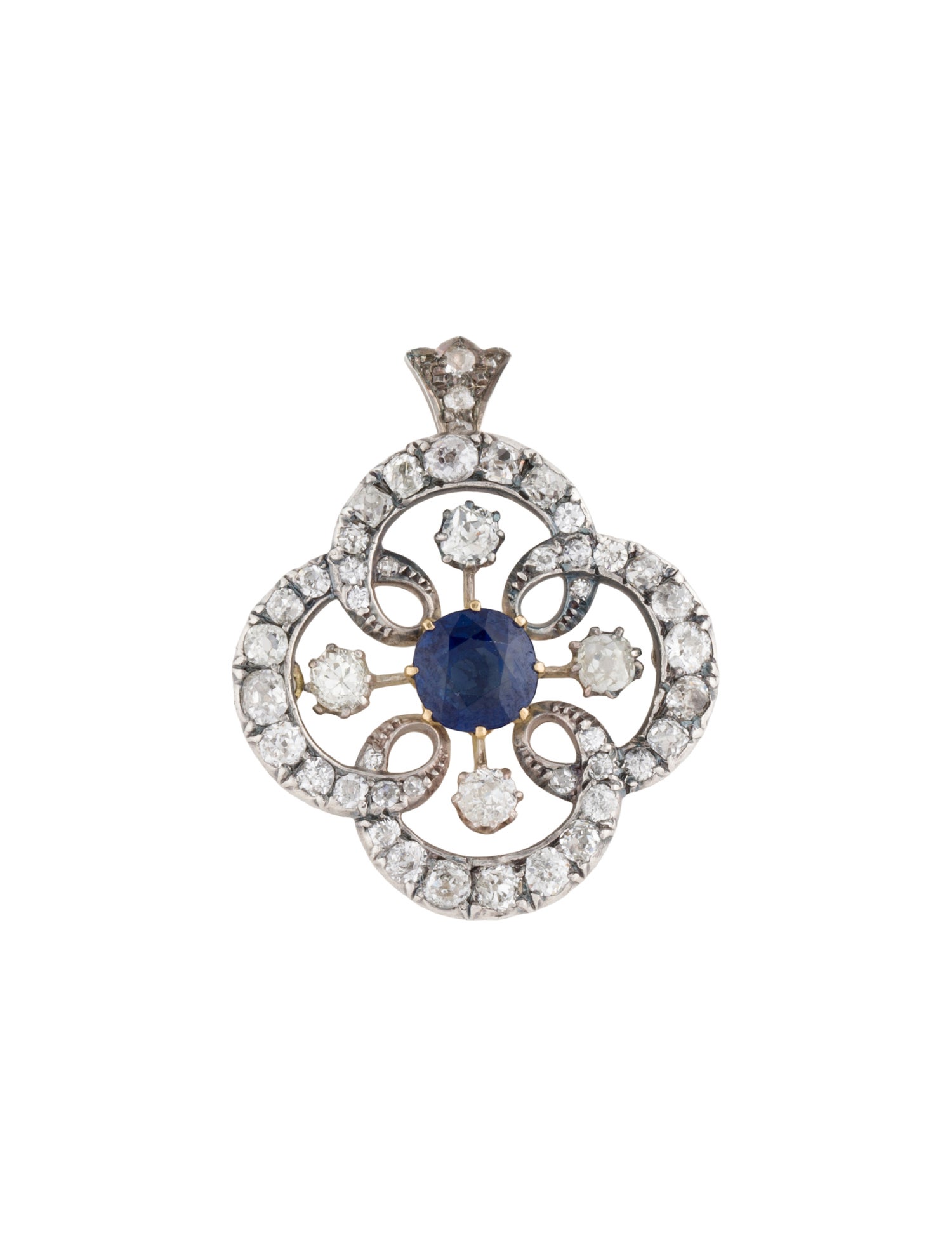 Pendant Vintage 2.39ctw Diamond & Sapphire