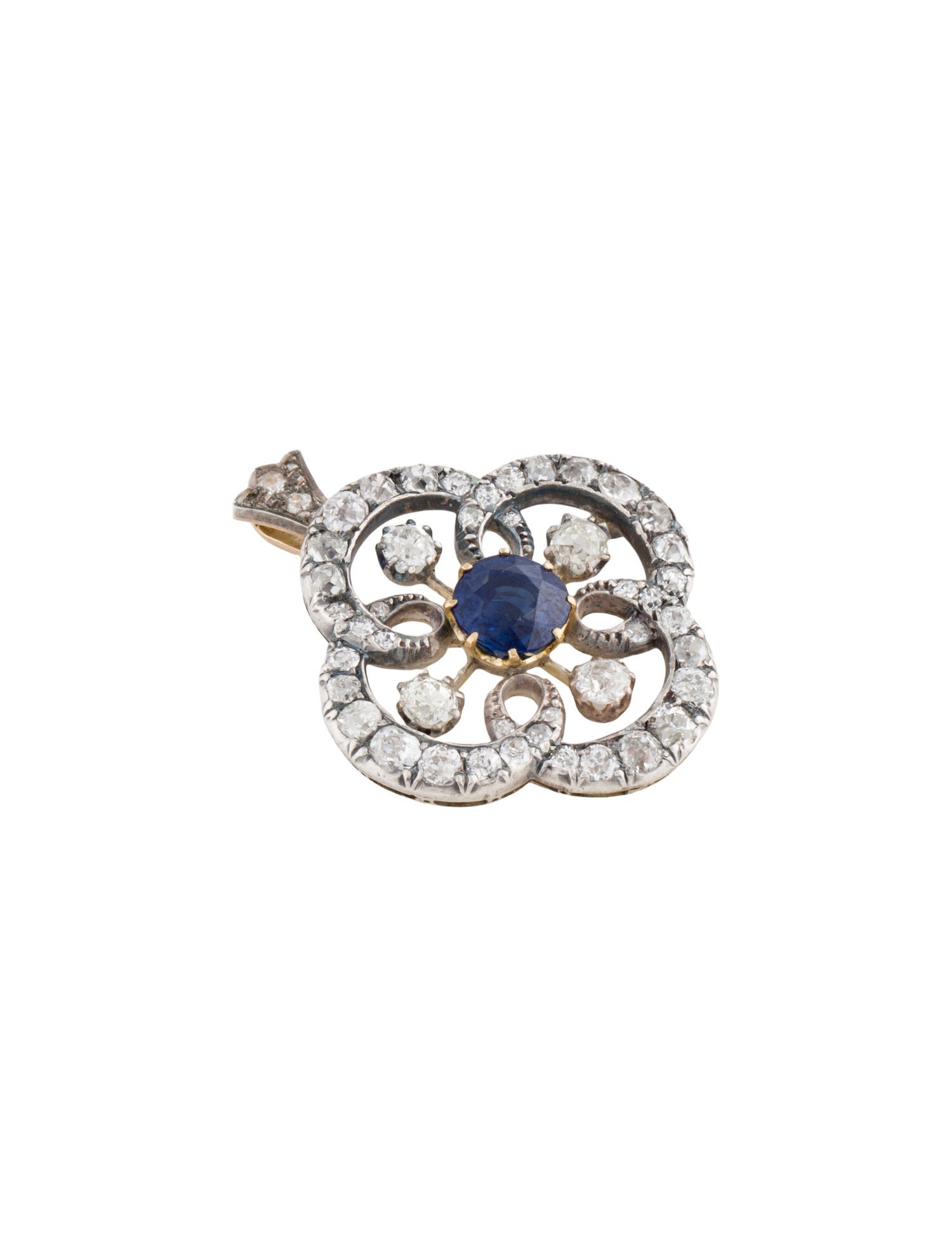 Pendant Vintage 2.39ctw Diamond & Sapphire