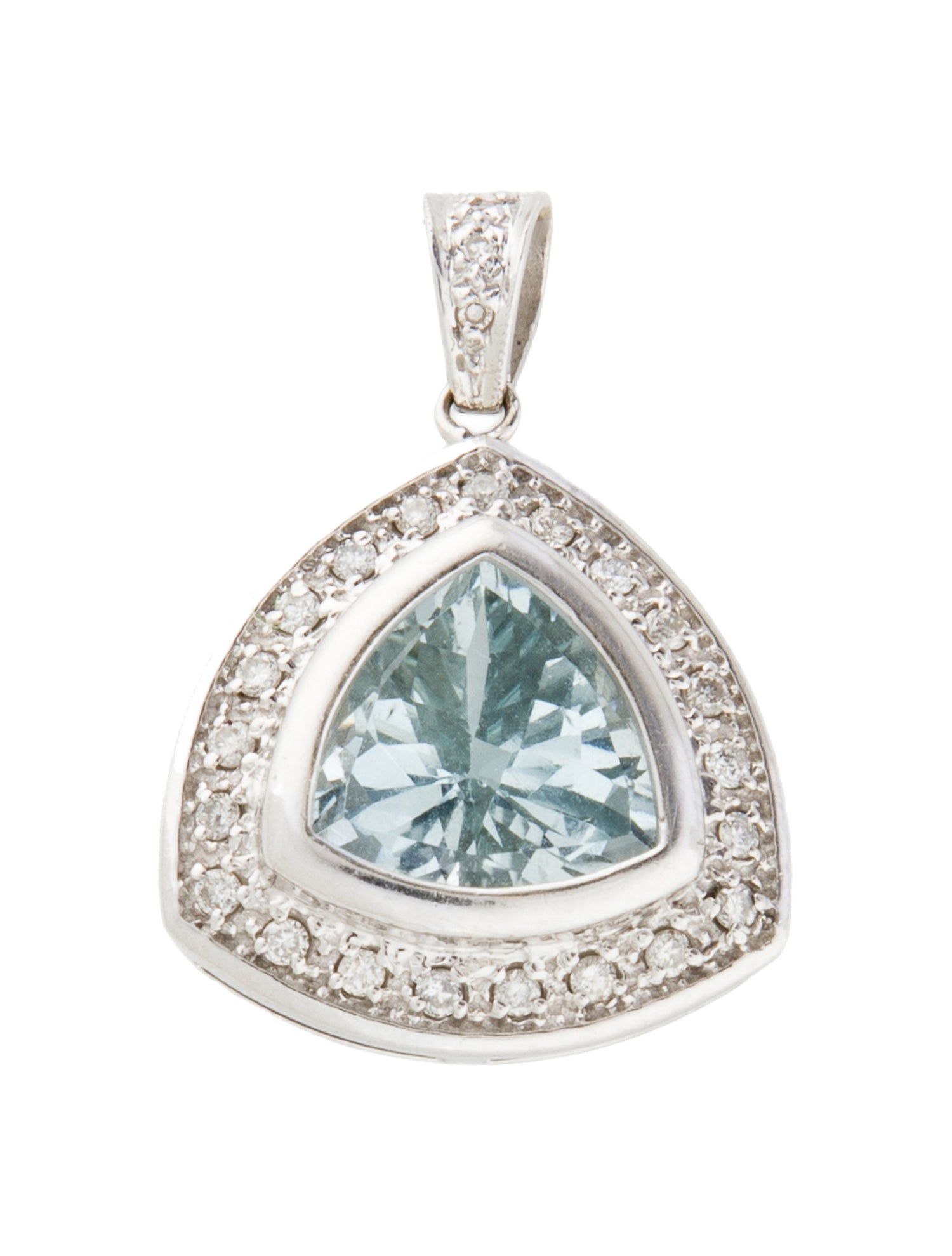 Pendant 14K Aquamarine & Diamond Pendant