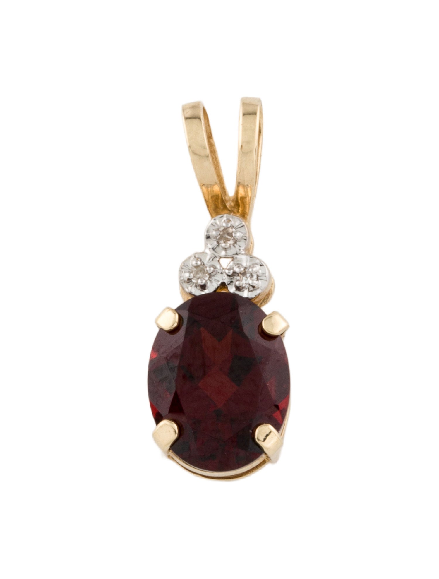 Pendant 14K 2.22ct Garnet & Diamond Pendant