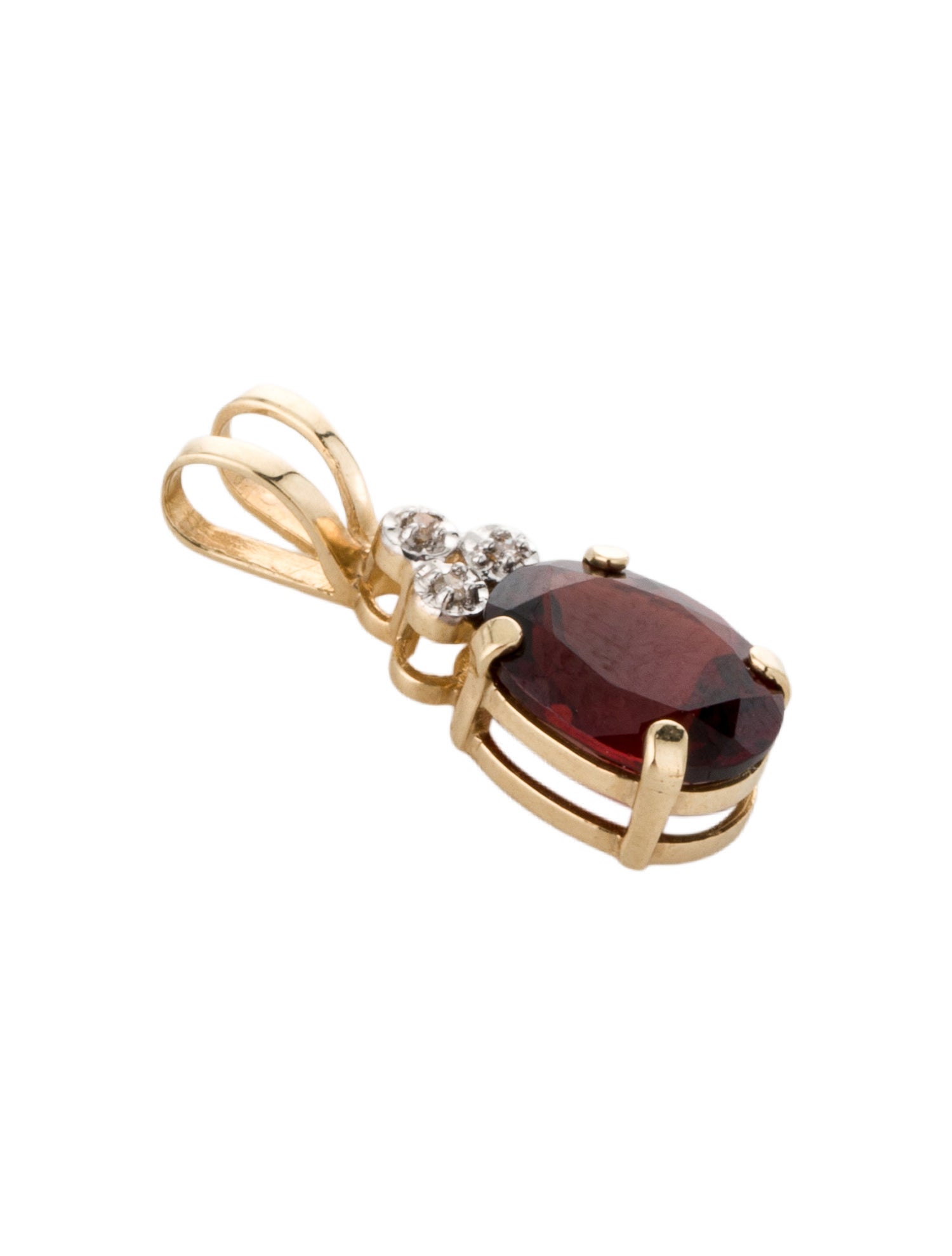 Pendant 14K 2.22ct Garnet & Diamond Pendant