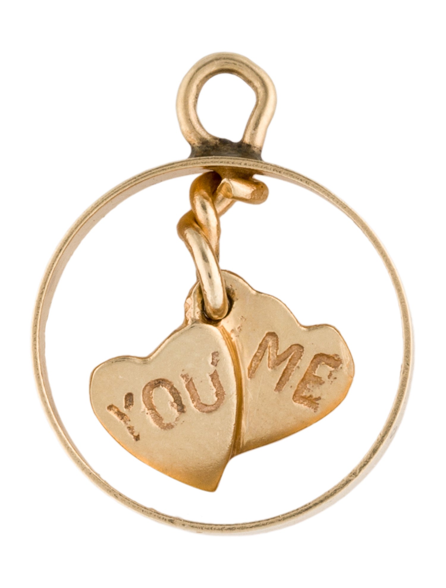 Pendant 14K Hanging Hearts Pendant