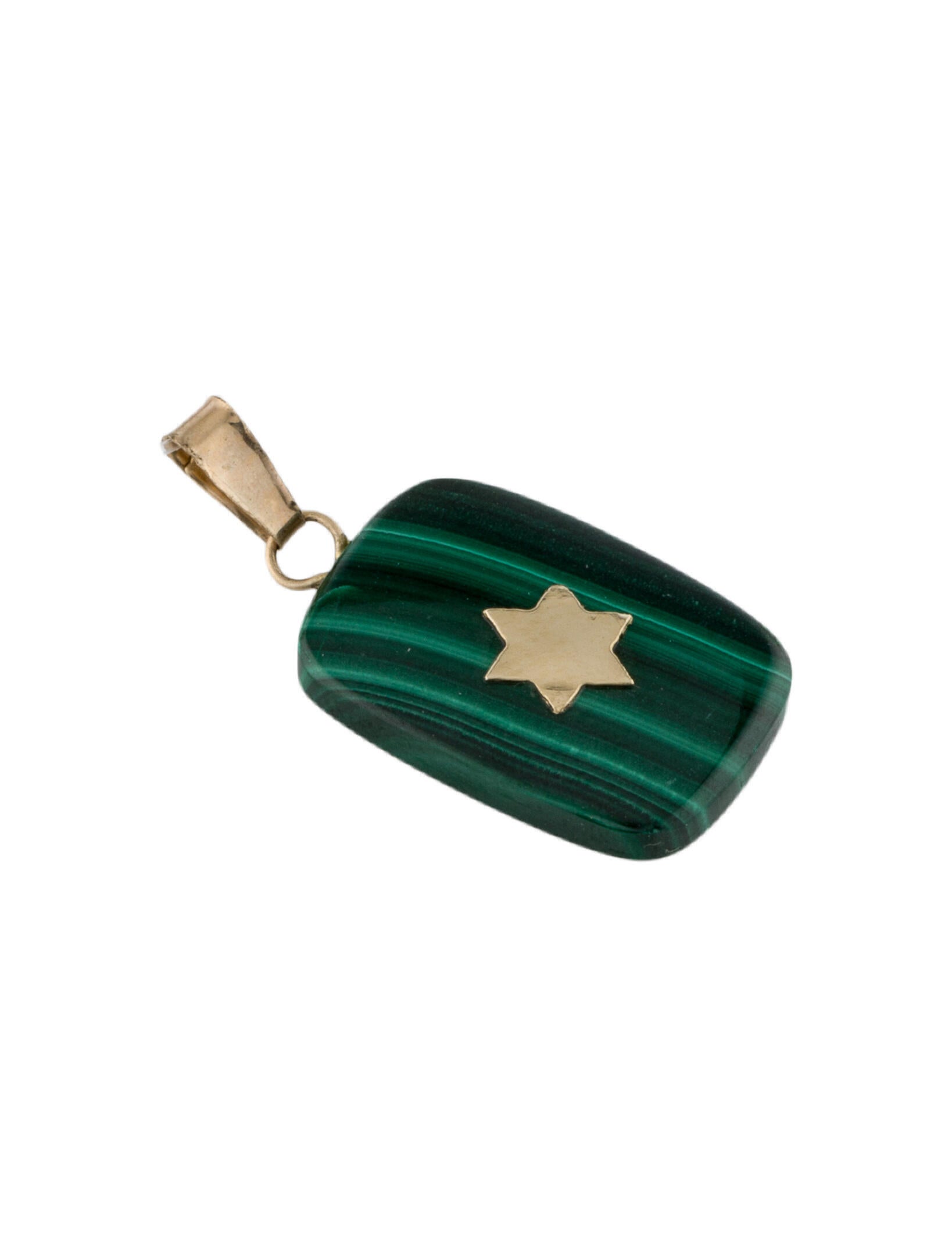 Pendant 10K Malachite Religious Pendant