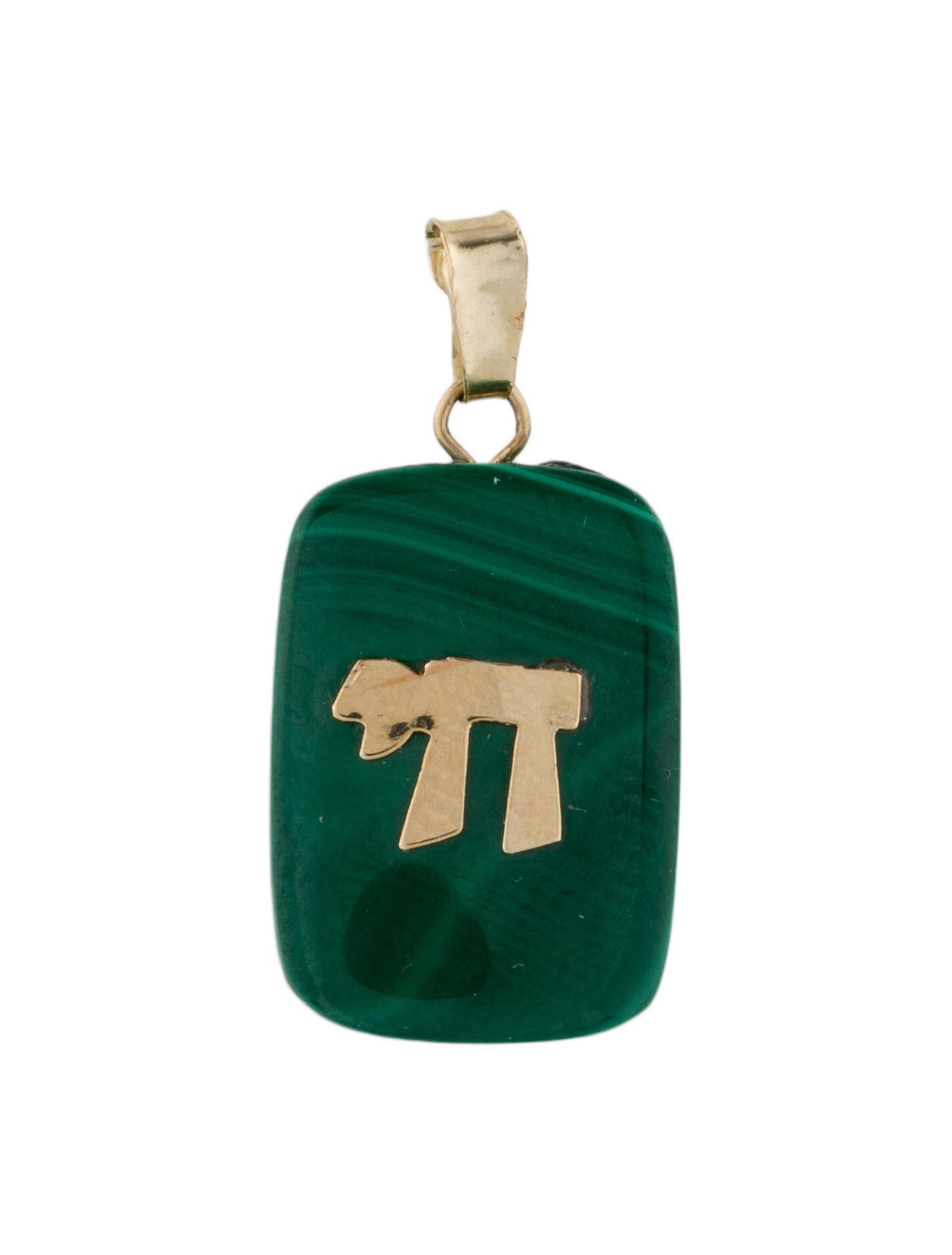 Pendant 14K Malachite Religious Pendant