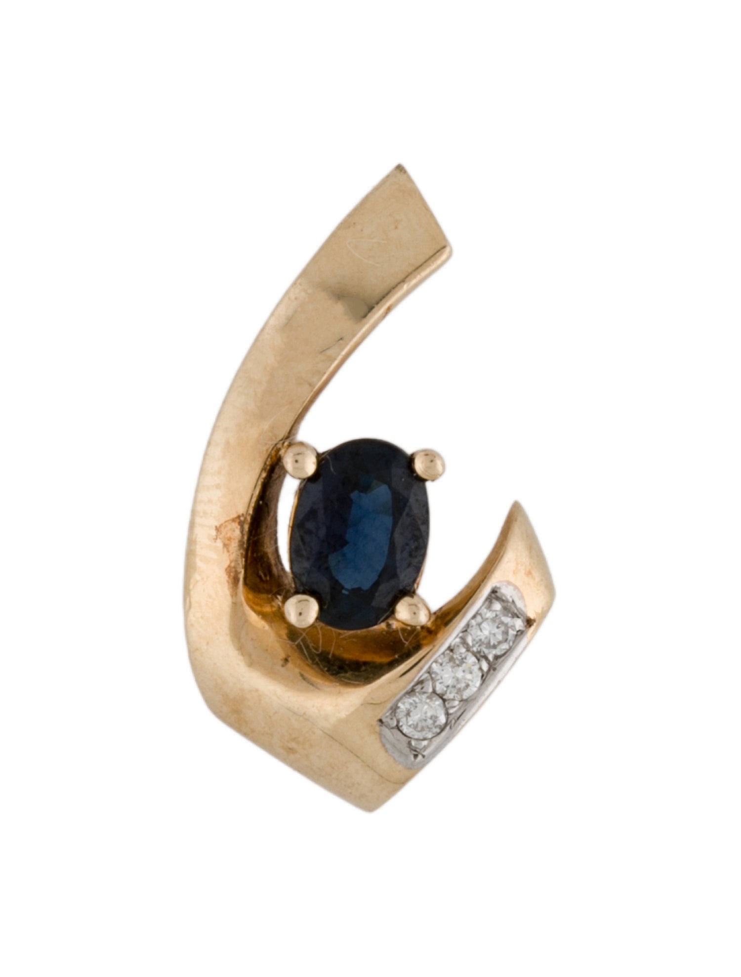 Pendant 14K Sapphire & Diamond Pendant