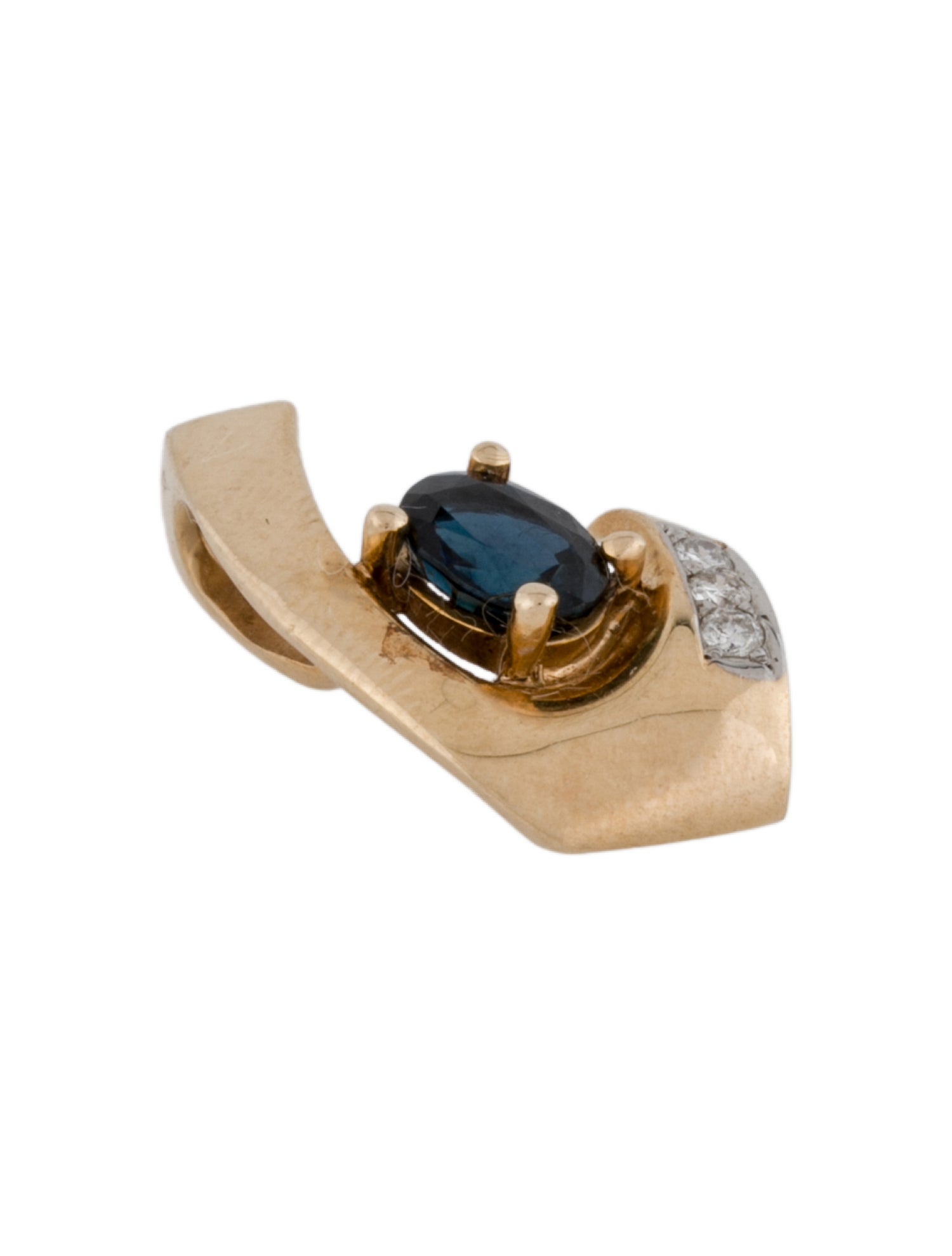 Pendant 14K Sapphire & Diamond Pendant