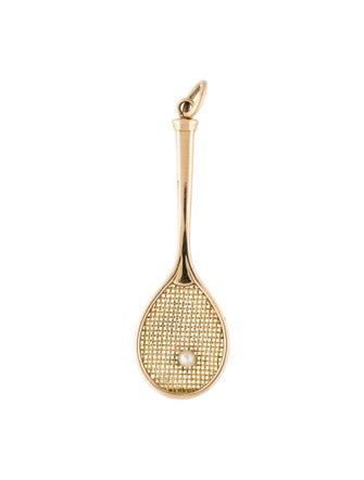 Pendant 14K Pearl Tennis Racket Pendant