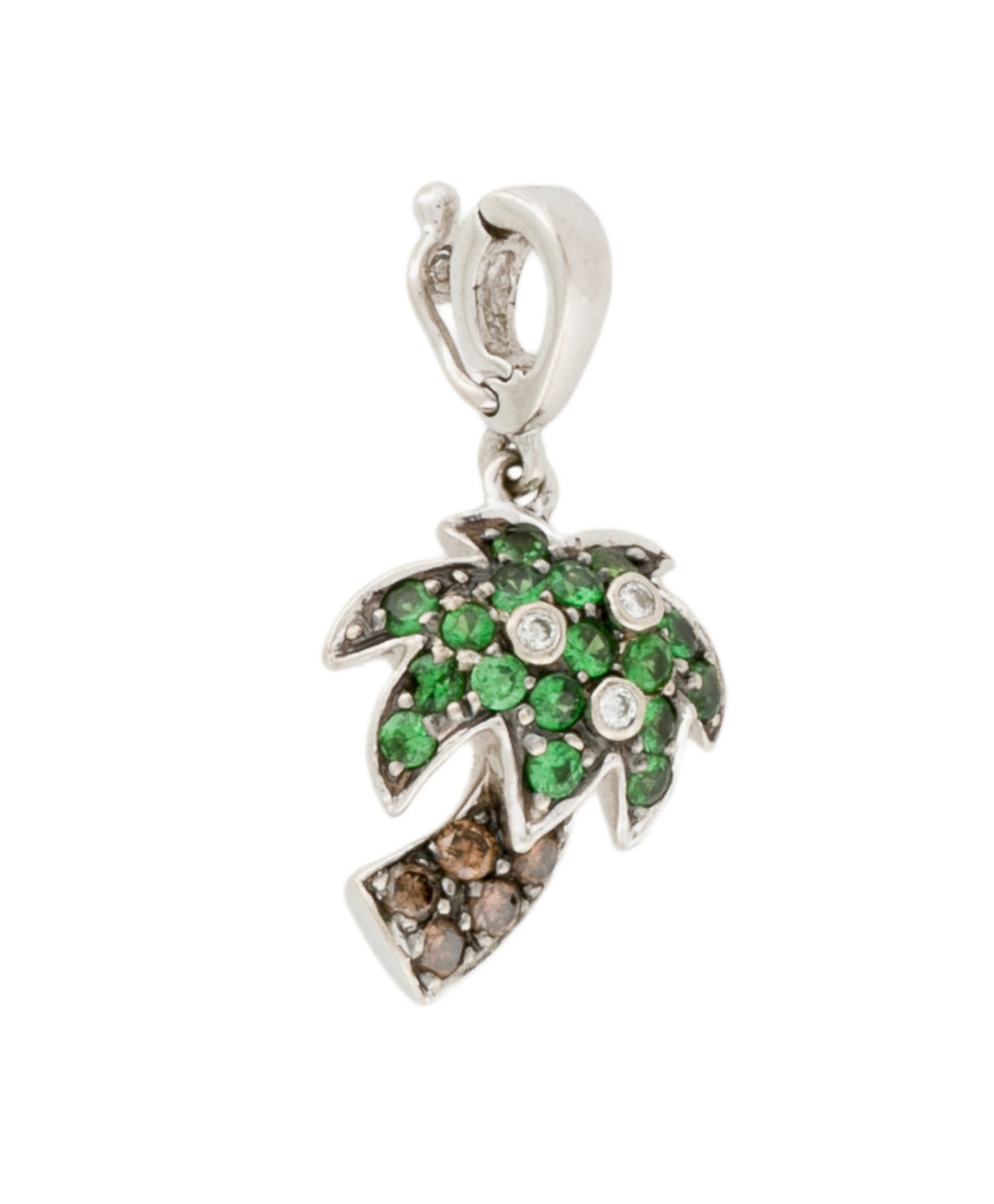 Pendant 14K Diamond & Tsavorite Palm Tree Charm