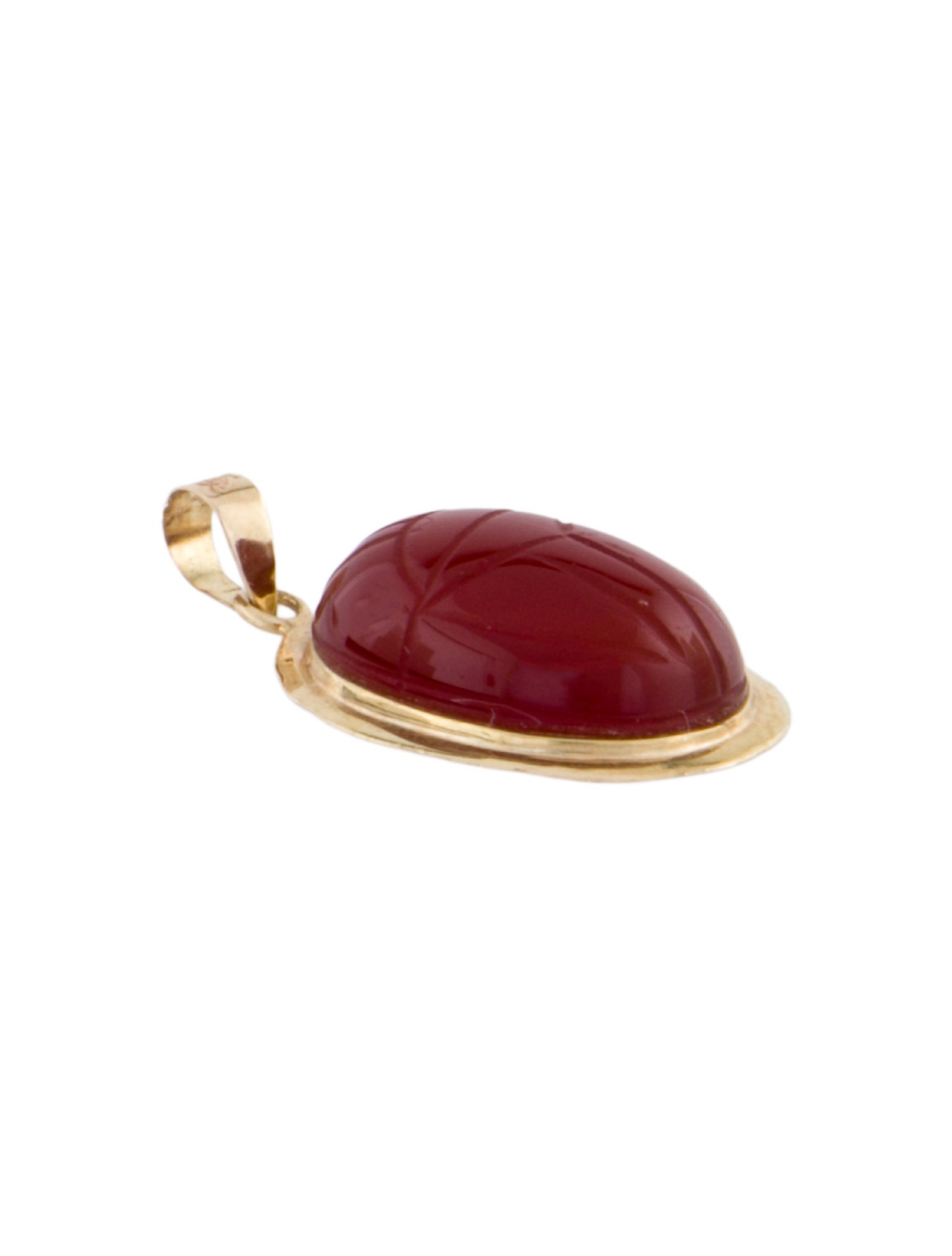 Pendant 14K Carnelian Carved Scarab Pendant