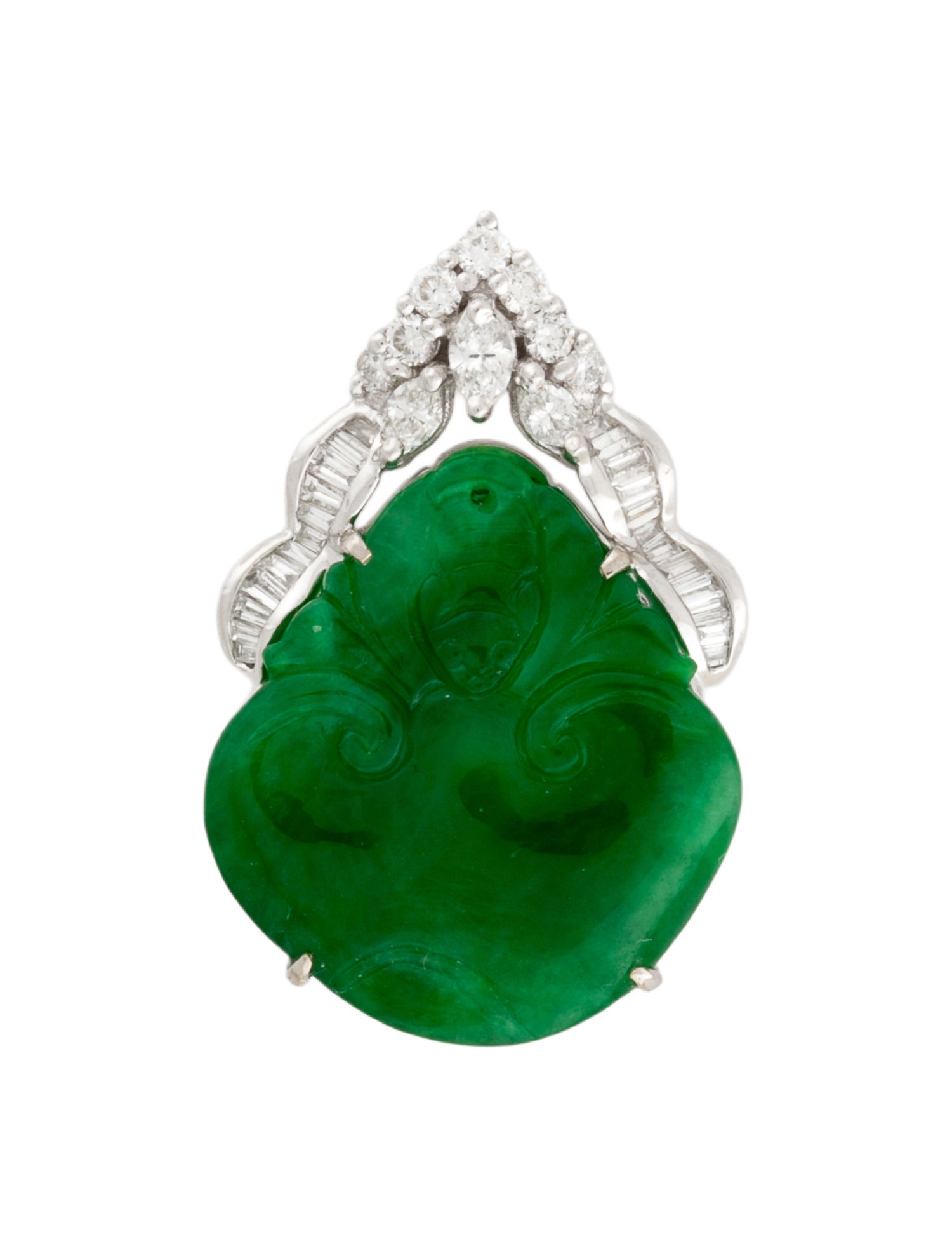 Pendant 18K Dyed Jadeite & Diamond