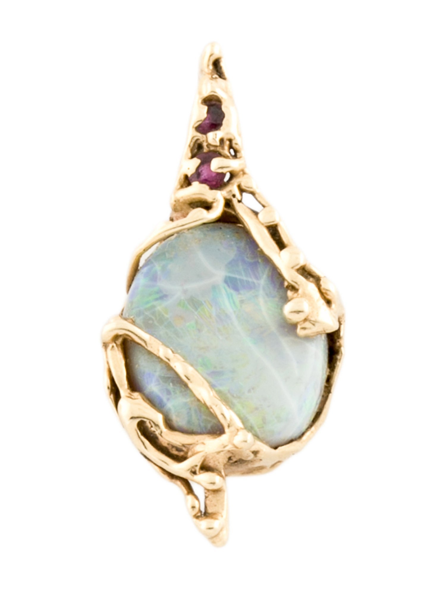 Pendant 14K Opal & Ruby