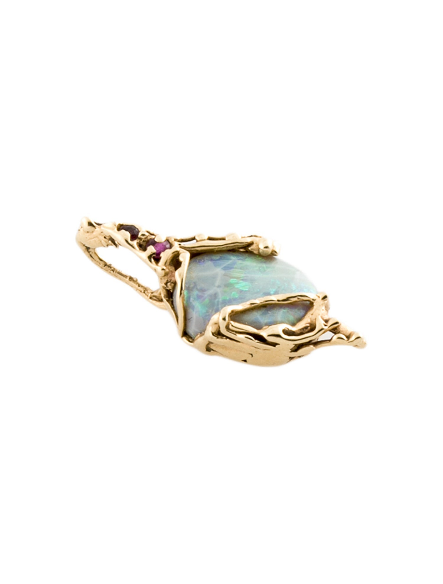 Pendant 14K Opal & Ruby