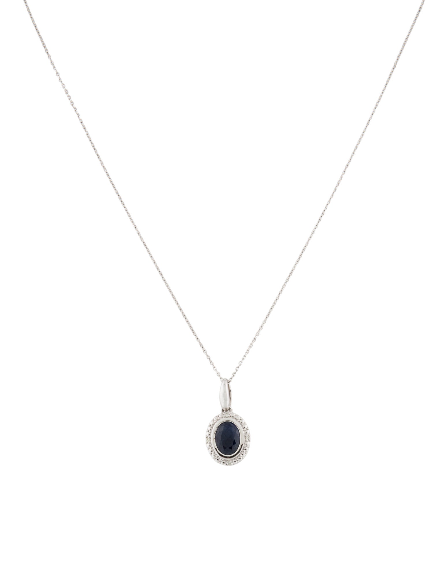 Pendant 14K Sapphire & Diamond Pendant Necklace