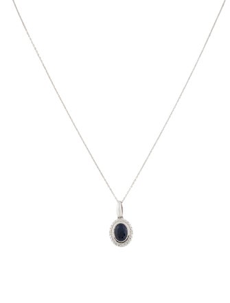Pendant 14K Sapphire & Diamond Pendant Necklace